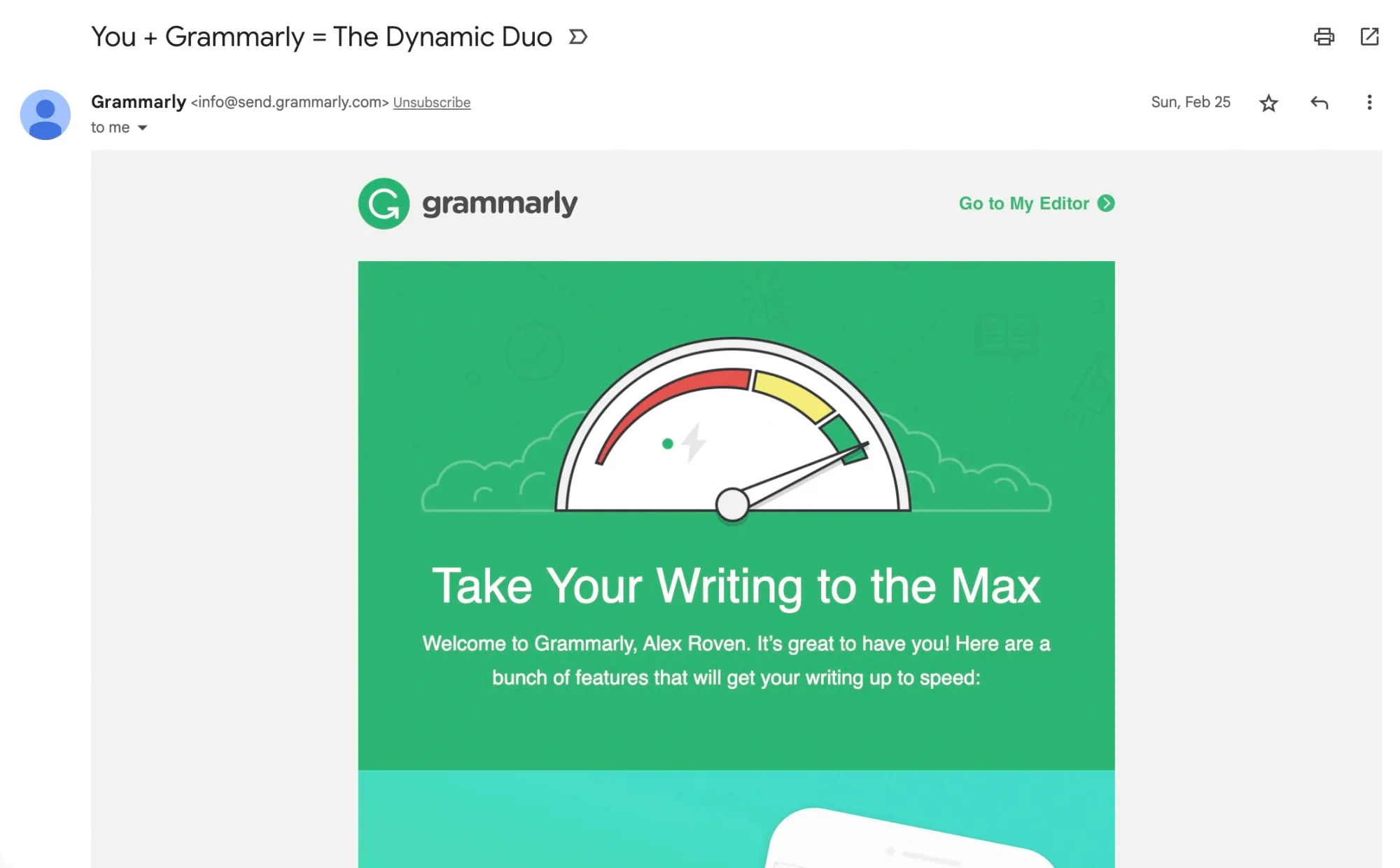 Email Newsletter by Grammarly